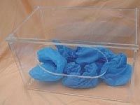 Acryl-Spenderbox mit Klappdeckel und Eingriffsloch  Reinraum Loemat